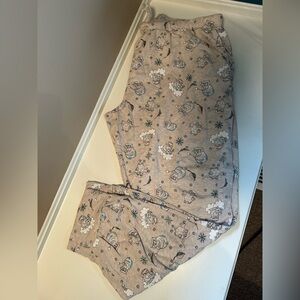 la Vie en Rose Beige Pajama Pants with Owls Print